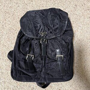 Black Women's Luxury Inspired Nylon Backpack with Magnetic Closure